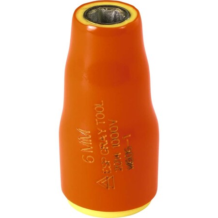 Gray Tools 6mm X 1/4" Drive, 6 Point Standard Length, 1000V Insulated M606-I